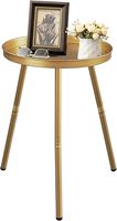Table d'appoint ronde en métal, design moderne, 3 pieds, pliable