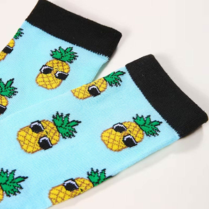 Chaussettes courtes en coton peigné pour l'automne, colorées et amusantes, avec motif de fruits (Durian), logo sur le bord, respirantes, unies, vente en gros - Product Image 5