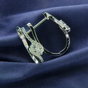 Moissanite Bridal <b>Ring</b> <b>Set</b> Round Cut Halo Engagement <b>Ring</b> Matching Band Silver Jewelry - Product Image 4