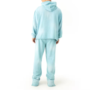 Conjunto de Sudadera con Capucha y Pantalones Deportivos Transpirables de Invierno para Hombre, con Estampado Personalizado a Precio de Fábrica, Estilo Vintage Lavado - Product Image 2