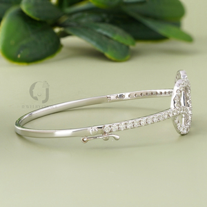 : 2.27ct Round Cut Lab Grown Diamond Infinity <b>Bracelet</b> 14K White Gold Dainty Bangle Sustainable Sparkling Womens Jewelry Gift - Product Image 2