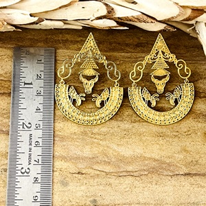 Nuevos Pendientes Boho con Diseño de Toro, Pendientes Tribales de Latón para Mujer, Chapados en Oro de 18k, Joyería de Filigrana con Motivos Animales para Venta al por Mayor/OEM/ODM - Product Image 3