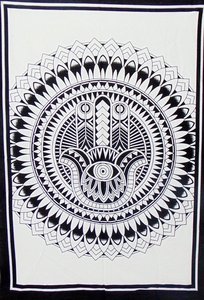 Cotton Humsa Tapestry <b>Small</b> Poster Wall Hanging <b>Table</b> Cloth Handmade Beautiful Door Decor Multi Color By Indian Consigners - Product Image 5
