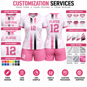 Uniforme de fútbol sublimado personalizado para mujer, camiseta de fútbol ligera, transpirable, de secado rápido, con cuello en V, pantalones cortos, kit de equipo personalizado Na - Product Image 4