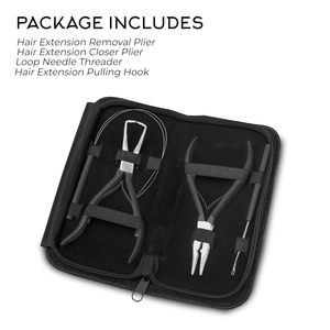 Hair Extension <b>Pliers</b> <b>Set</b> Stainless Steel Tools for Install and Remove with Tweezers and Wire Hook - Product Image 5