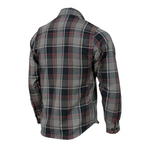 เสื้อเชิ้ต Urban Forge Shadow Plaid Utility สีเทาและแดงลายตารางพรีเมียม ผ้าแฟลนเนล ติดกระดุม มีกระเป๋าคู่ สไตล์สตรีทแวร์ - Product Image 2