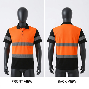 เสื้อโปโลแบบสะท้อนแสง Hi Vis 180 GSM ผ้าโพลีเอสเตอร์ผสมคอตตอน พร้อมแผงสะท้อนแสง ชุดยูนิฟอร์มนิรภัย ปักลายตามสั่ง - Product Image 4