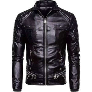 Chaqueta de Cuero Sintético Personalizada al Mejor Estilo 2024 para Hombre, Ajuste Delgado, Cómoda, Talla Grande, Transpirable - Product Image 4