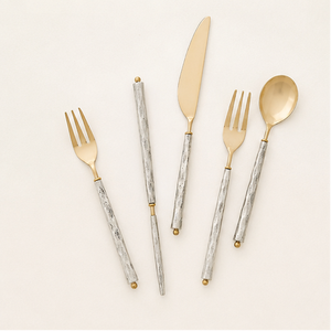 Juego de cubiertos de acero inoxidable dorado de diseño de lujo, vajilla de estilo moderno para hoteles, bodas y cenas elegantes, al mejor precio. - Product Image 4