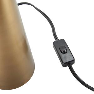 Lampe de table contemporaine en laiton avec abat-jour en verre, élégante lampe de bureau moderne - Product Image 1