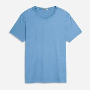 Camiseta de Manga Corta para Hombre, Cuello Redondo, Color Azul, Corte Regular, Tejido de Algodón, Informal, Transpirable - Product Image 3