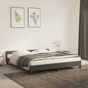 Base de Cama King Size California Moderna en Terciopelo Gris Oscuro con Cabecera Tapizada, Muebles Contemporáneos - Product Image 1