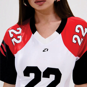 OEM Women's Sexy Lace Back American Football Jersey Custom Number V Neck Performance Crop Top Fashion Soccer Jersey Manufacturer - Product Image 4