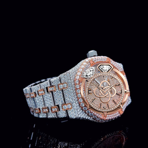 Men's Luxury Moissanite <b>Diamond</b> <b>Watch</b> Full Pave Handset VVS Stones Bracelet <b>Watch</b> - Product Image 2