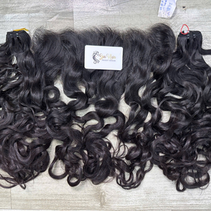 Sun Hair Company Extensions de cheveux humains vierges vietnamiens bruts, tissage Ocean Curl Machine Weft, couleur noir naturel - Product Image 1