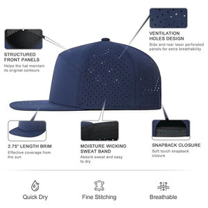 Wholesale Custom Latest Design 5-Panel Snapback Cap Unisex Cotton <b>Flat</b> Brim Breathable Back Mesh Summer Casual Snapback <b>Hat</b> - Product Image 5