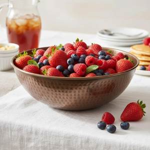 Bol central en cuivre de luxe fait main, corbeille à fruits décorative pour table à manger, comptoir de cuisine, maison, hôtel, restaurant, vente en gros - Product Image 4