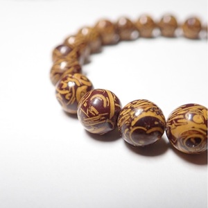 Chakralume Natural Mariam Jasper Calligraphy <b>Beaded</b> <b>Bracelet</b> for Healing Reiki Energy Gift Jewelry Unisex 8mm Made in Rajasthan - Product Image 3