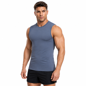 Camiseta Deportiva de Compresión sin Mangas para Hombre, Personalizada, para Gimnasio, Entrenamiento, Capa Base Deportiva, Marca Privada OEM - Product Image 1