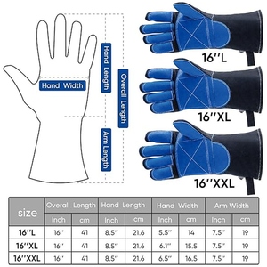 Gants de soudage en cuir de vachette renforcé, résistants à l'abrasion, pour la protection des mains en milieu industriel et pour le barbecue - Product Image 6
