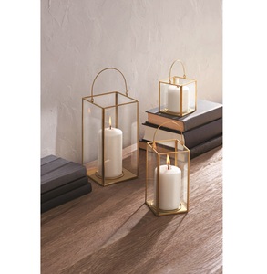Portavelas de Cristal y Latón con Diseño Geométrico de Tendencia 2026, Decoración para Mesa, Hogar y Jardín, Portavelas Tipo Huracán, Decoración para Bodas - Product Image 6