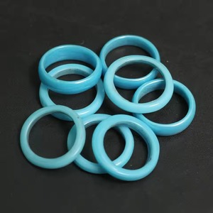 Bague d'ange élégante en résine bleue, faite à la main, en acrylique brillant, légère, durable, bijoux unisexes - Product Image 5