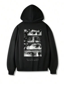 เสื้อฮู้ดดี้ผู้ชายพิมพ์ลายสกรีนแบบแอซิดวอช ระบายอากาศได้ดี ผลิตจากผ้าฝ้ายฟลีซ 100% เป็นมิตรต่อสิ่งแวดล้อม เหมาะสำหรับฤดูใบไม้ร่วง ทรงโอเวอร์ไซส์ หนัก 450 GSM ผ้าฝรั่งเศส ลดราคาพิเศษ - Product Image 4