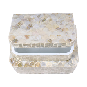Caja de almacenamiento Rectangular de MDF hecha a mano con patrón de escala de mosaico con Incrustaciones de nácar para regalo de joyería que organiza la decoración del hogar - Product Image 3