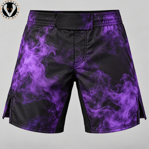 Shorts de combat MMA personnalisés avec des impressions uniques, 100% polyester, séchage rapide, construction flexible, finition de qualité pour les équipes sportives - Product Image 1
