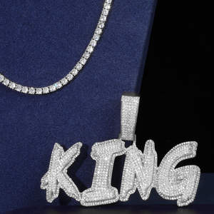 Luxe Hip Hop Or Rose Argent Sterling Diamant Zircon Grand Coeur Pendentif Collier Glace Pavé Bling Déclaration Fête Hommes Femmes - Product Image 3