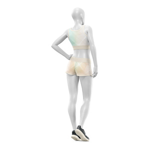 Conjunto de Sujetador Deportivo y Pantalones Cortos de Yoga Sublimados Personalizados al por Mayor para Mujer, Ropa Deportiva Transpirable y Ecológica de Fábrica - Product Image 3