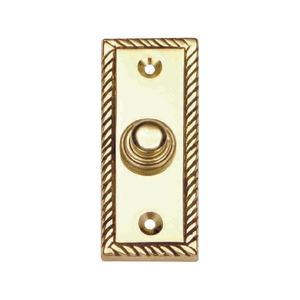 Antique Finish Brass Bell <b>Push</b> With Screws For Easy Mounting Durable Weatherproof Bell <b>Push</b> Geo For Exterior Use - Product Image 1