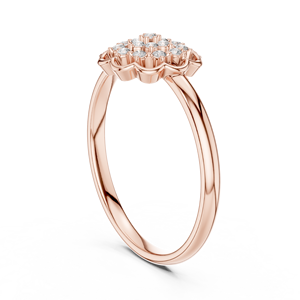 Bague de fiançailles de luxe en moissanite à grappe florale, en argent sterling 925 / or rose 10K 14K 18K, plaqué or 14K pour femme - Product Image 4