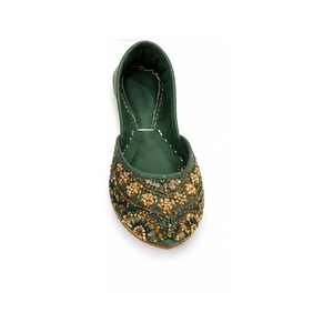 Chaussures Khussa pakistanaises artisanales de qualité supérieure, chaussures ethniques punjabi indiennes pour femmes, couleur personnalisée, semelle en cuir véritable - Product Image 3