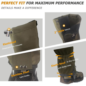 Wholesale High Performance Waterproof Oxford Leg Gaiters | Durable Snow <b>Boot</b> <b>Covers</b> | Outdoor Hiking Hunting Gear - Product Image 4