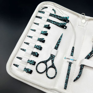 Kit d'outils professionnels pour extensions capillaires en acier inoxydable de qualité chirurgicale, durable, avec micro-anneaux, pince dorée, ciseaux, peigne C - Product Image 5