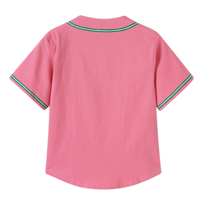 T-shirt blanc oversize en jersey pour femme, col en V, style universitaire, manches courtes, décontracté, athlétique, style sororité grecque - Product Image 3