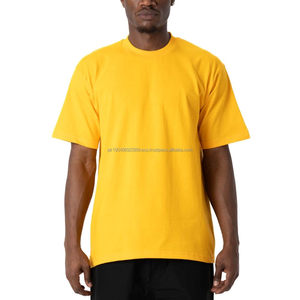 Camiseta en blanco de cuello redondo de manga corta de algodón pesado de calidad para hombre, camiseta de mezcla triple de gran tamaño personalizada - Product Image 1