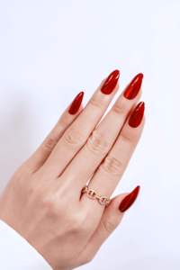 Faux ongles à presser moyens en amande, collection Helios Cat Eye avec effet scintillant vert et rouge, vente en gros, longueur ABS, finition métallique personnalisée - Product Image 2