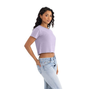 <b>Womens</b> Summer Eco-Friendly <b>Crop</b> <b>Top</b> Blank T-Shirt Wholesale Lightweight Breathable Festival Cropped Tee Custom - Product Image 1