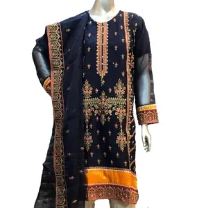 Organza Embroidered Pakistani 3 Piece Suits / summer dress women clothing/Pakistani women dress