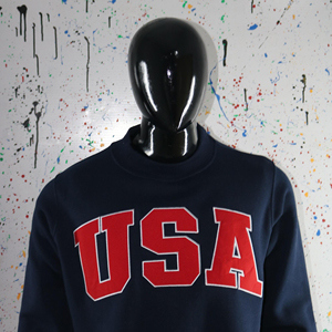 Sudadera Azul Marino de Cuello Redondo, Corte Regular, 100% Algodón, con Letra Estampada en la Parte Delantera, Unisex, Informal, para Otoño, CLUSH SPORTS - Product Image 3