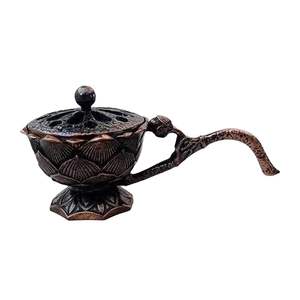 Quemador de incienso de latón hecho a mano para oración, quemador de incienso decorativo antiguo de latón, elegante quemador de incienso de latón para el hogar o el templo. - Product Image 2