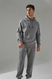 Ensemble de survêtement pour homme, taille européenne, personnalisé, uni, coupe régulière, poids lourd, pour fitness, gym et jogging, avec sweat à capuche et pantalon, OEM - Product Image 1