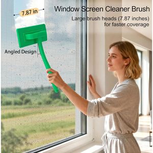 Spazzola per la pulizia di zanzariere a doppio uso, staccabile - Strumento per la pulizia di zanzariere a rete per lavaggio a umido/a secco - Product Image 2