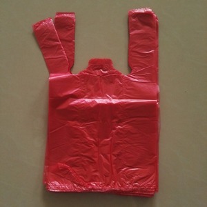 Offre Spéciale gilet transporteur T-shirt sac sur lâche conception personnalisée HDPE LDPE sac à provisions en plastique recyclé écologique prix d'usine - Product Image 3