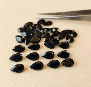 พลอยออนิกซ์สีดำธรรมชาติทรงหยดน้ำเจียระไนสำหรับทำเครื่องประดับ - Product Image 4