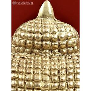 Ídolo de cabeza de Buda de latón de 5 pulgadas hecho a mano en la India máscara colgante de pared - Product Image 4