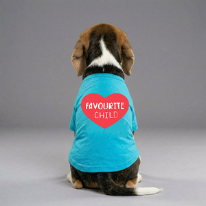 Camiseta Premium de Algodón para Perro, Color Cian, Diseño de Cuello Redondo, Tela Suave, Transpirable y Cómoda, Ropa Elegante para Mascotas - Product Image 1