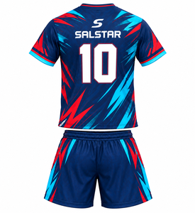 Ensemble uniforme de lacrosse SALSTAR pour hommes – Maillot et short de sport d'équipe, logo personnalisé, impression par sublimation, séchage rapide, col en V, manches courtes - Product Image 2